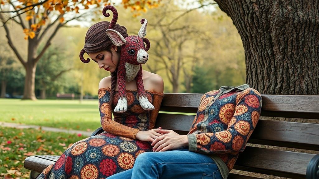 Hyperdetailed Cute Plushie with Batik Patchwork Quilting