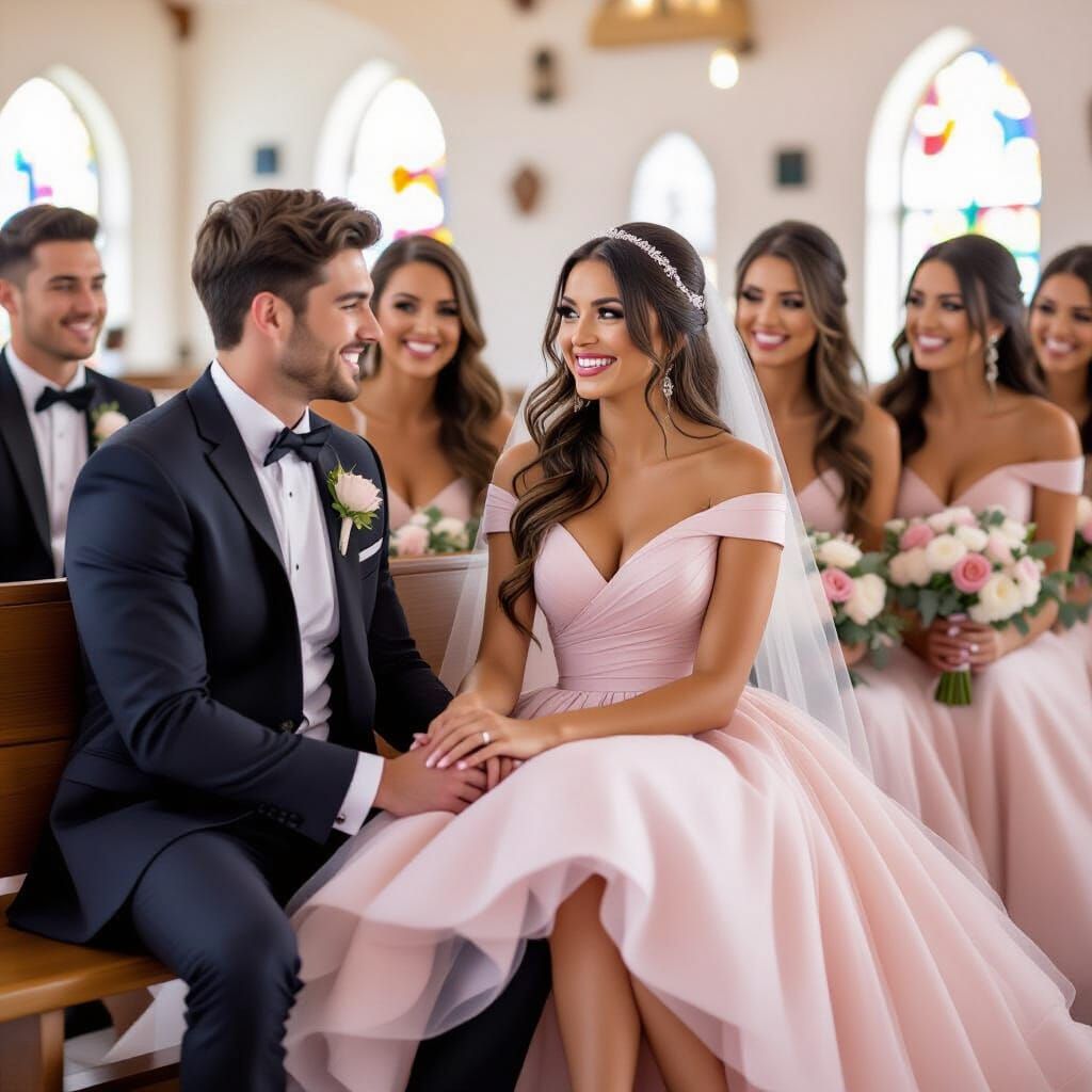 Embarrassed Crossdressing Guy Meets Bridesmaids