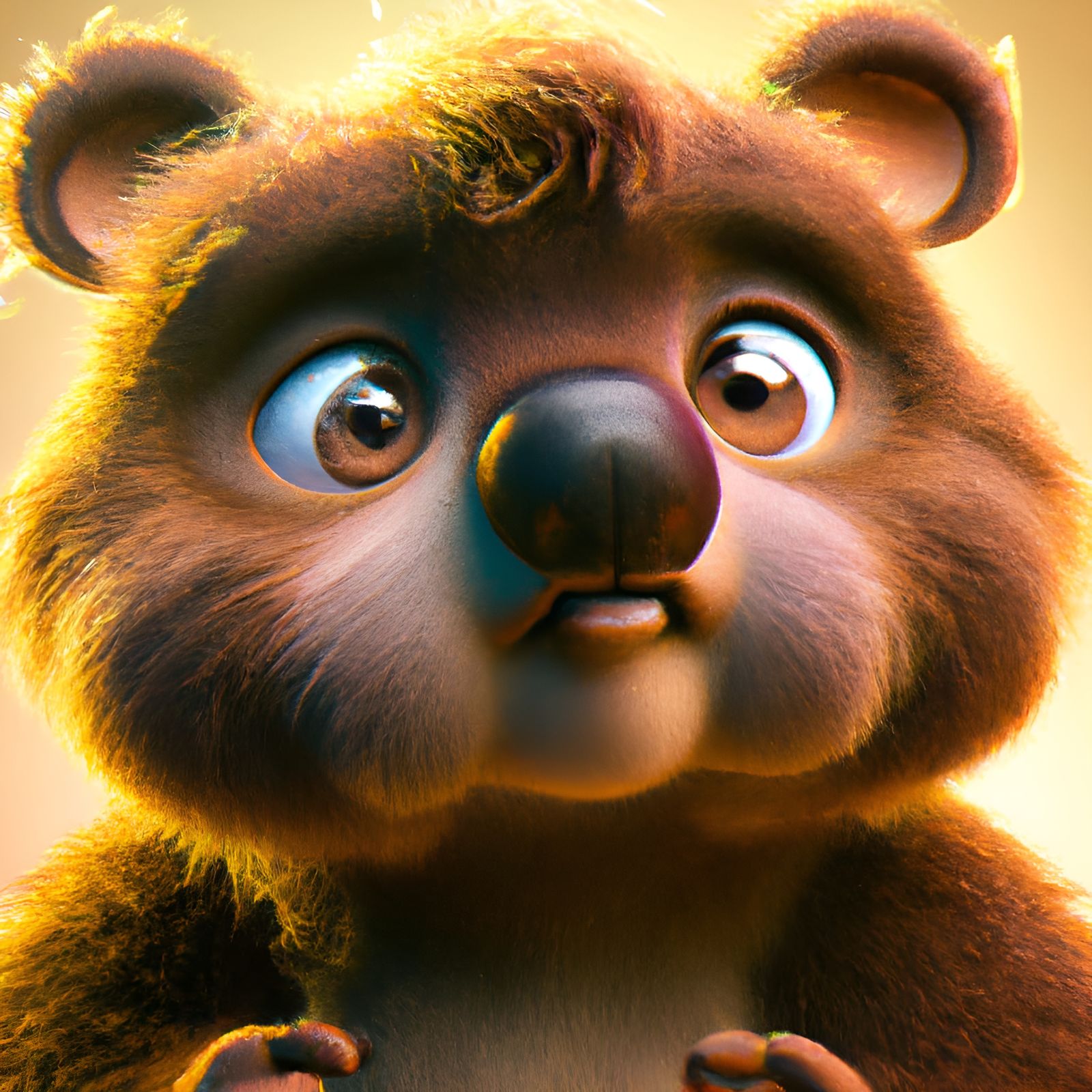 Adorable Chibi Platypus Bear Hybrid Illustration