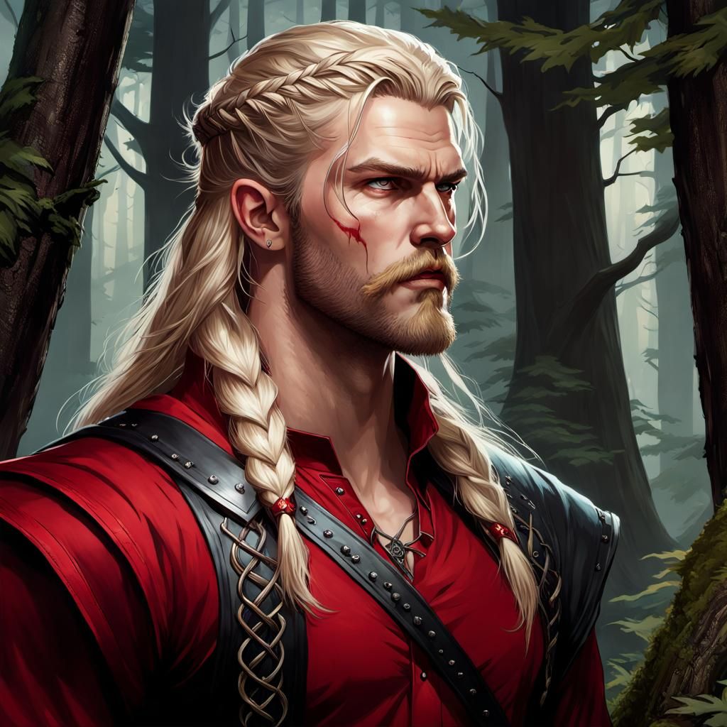 Viking Vampire Portrait in Hyperdetailed Digital Art
