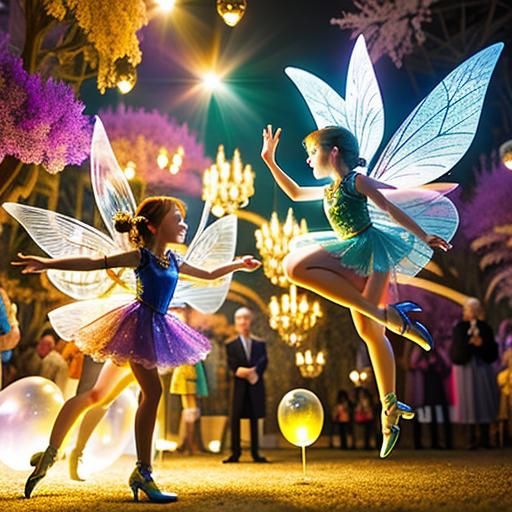 Whimsical Fairy Wonderland with Transparent Dancers