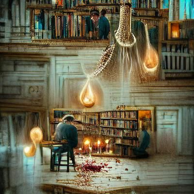 Deadly Chandelier Attack in Antique Library