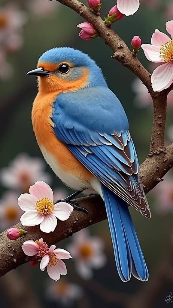 A stunning, diminutive bird with a rusty-hued chest and irid...