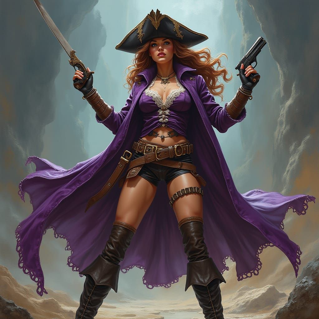 Pirate Princess with Cutlass and Pistol