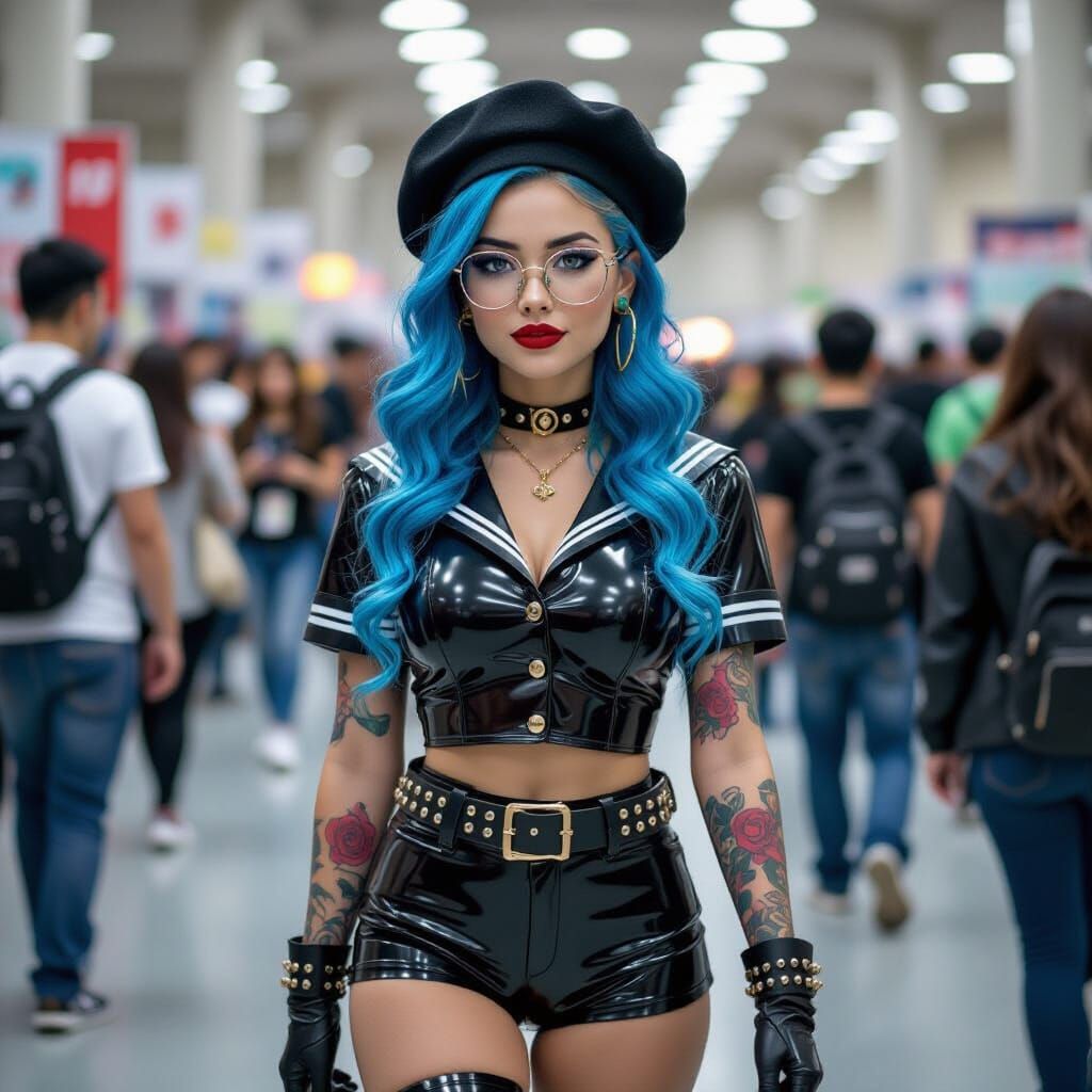 Anime Convention Cosplay in Digital Art Style