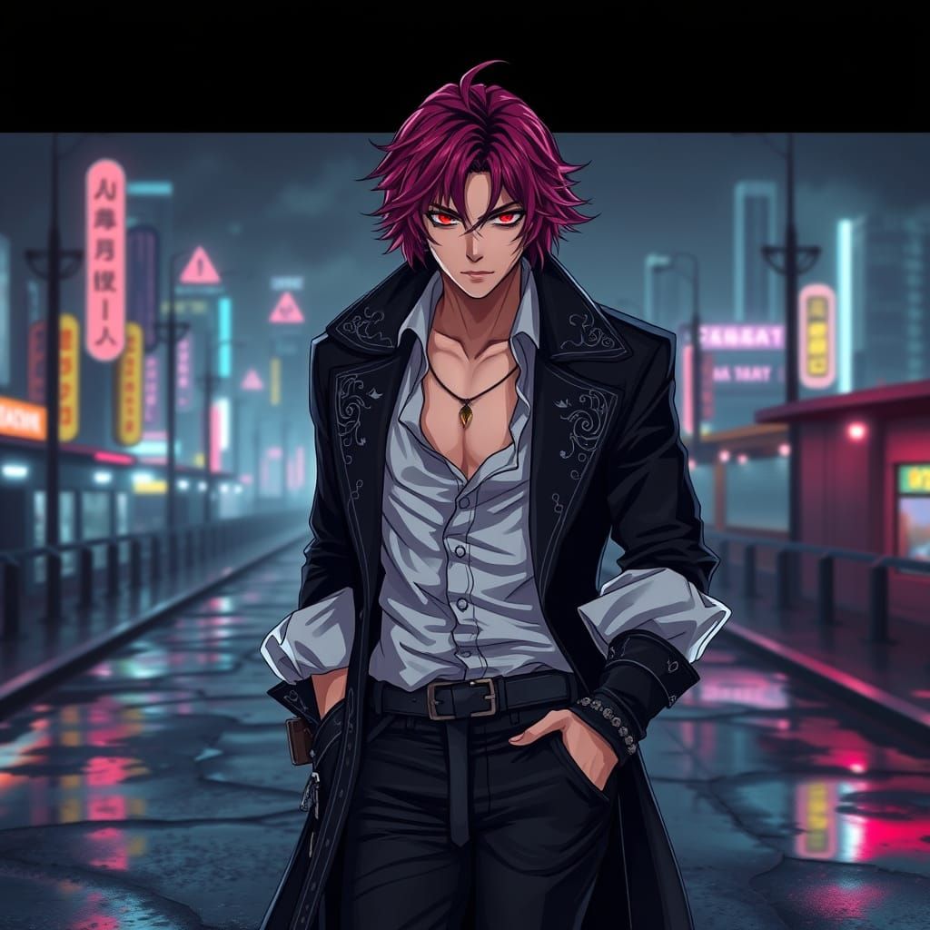 Cyberpunk Outlaw in Tattered Finery