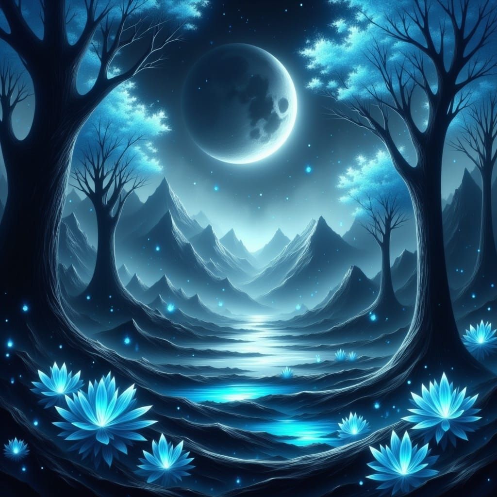 Ethereal Lake Scene in a Dreamy, Surreal Style