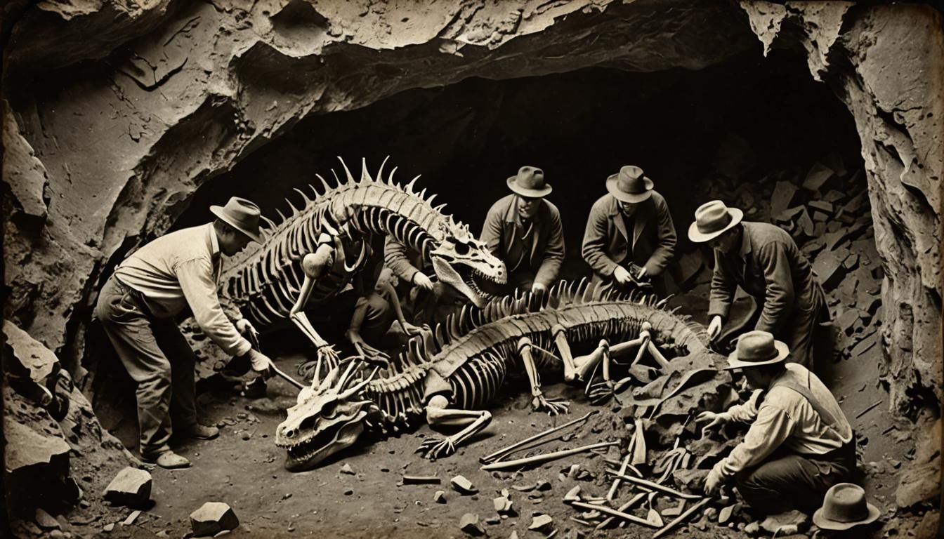 Paleontologists Discover Dragon Fossil: Daguerreotype Style