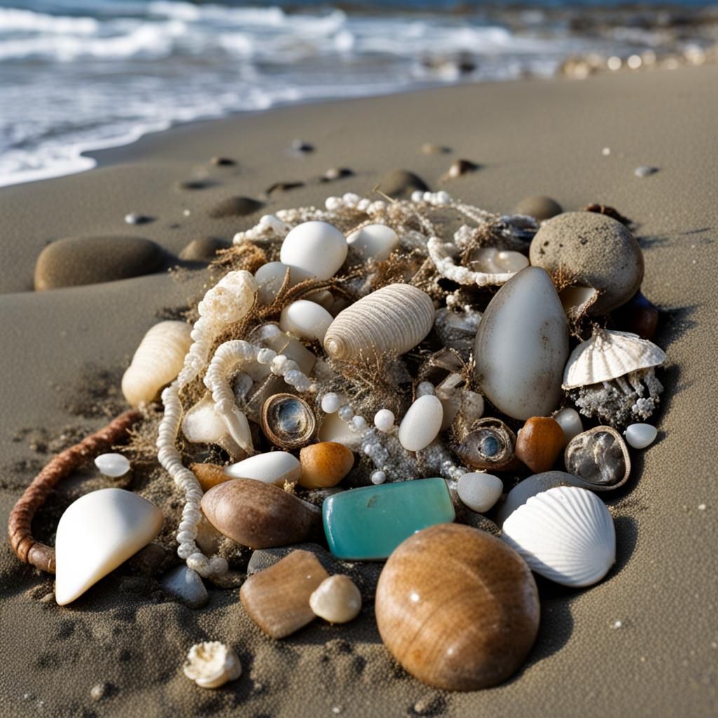 Treasures Washed Ashore: AI-Generated Seascape