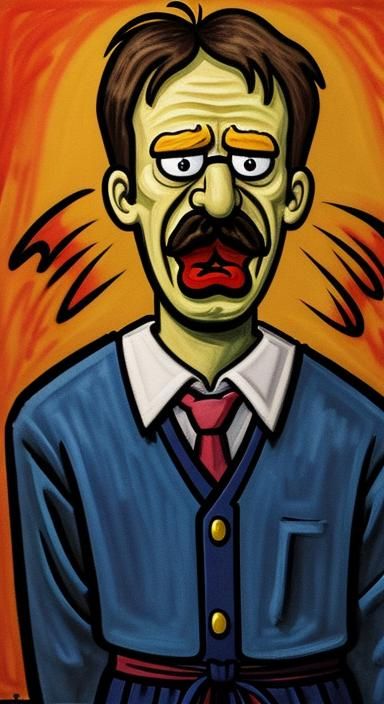 Ned Flanders as The Scream: Expressionist Anxiety