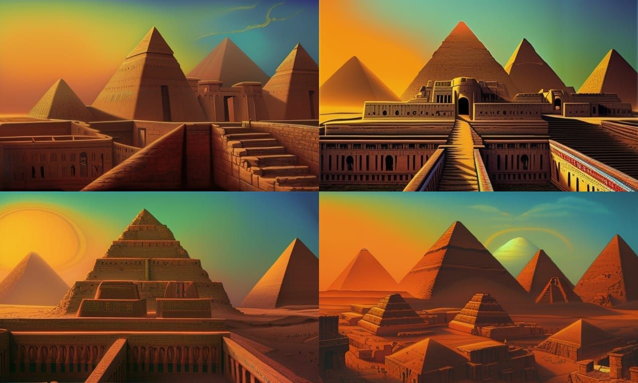 Hyperdetailed Egyptian City in Digital Art