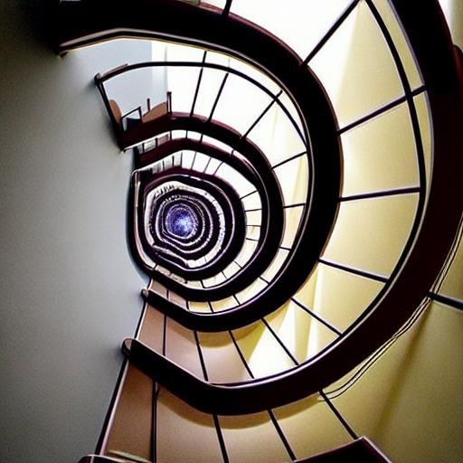 Psychedelic staircases leading nowhere, perpetually looping back onto itself.