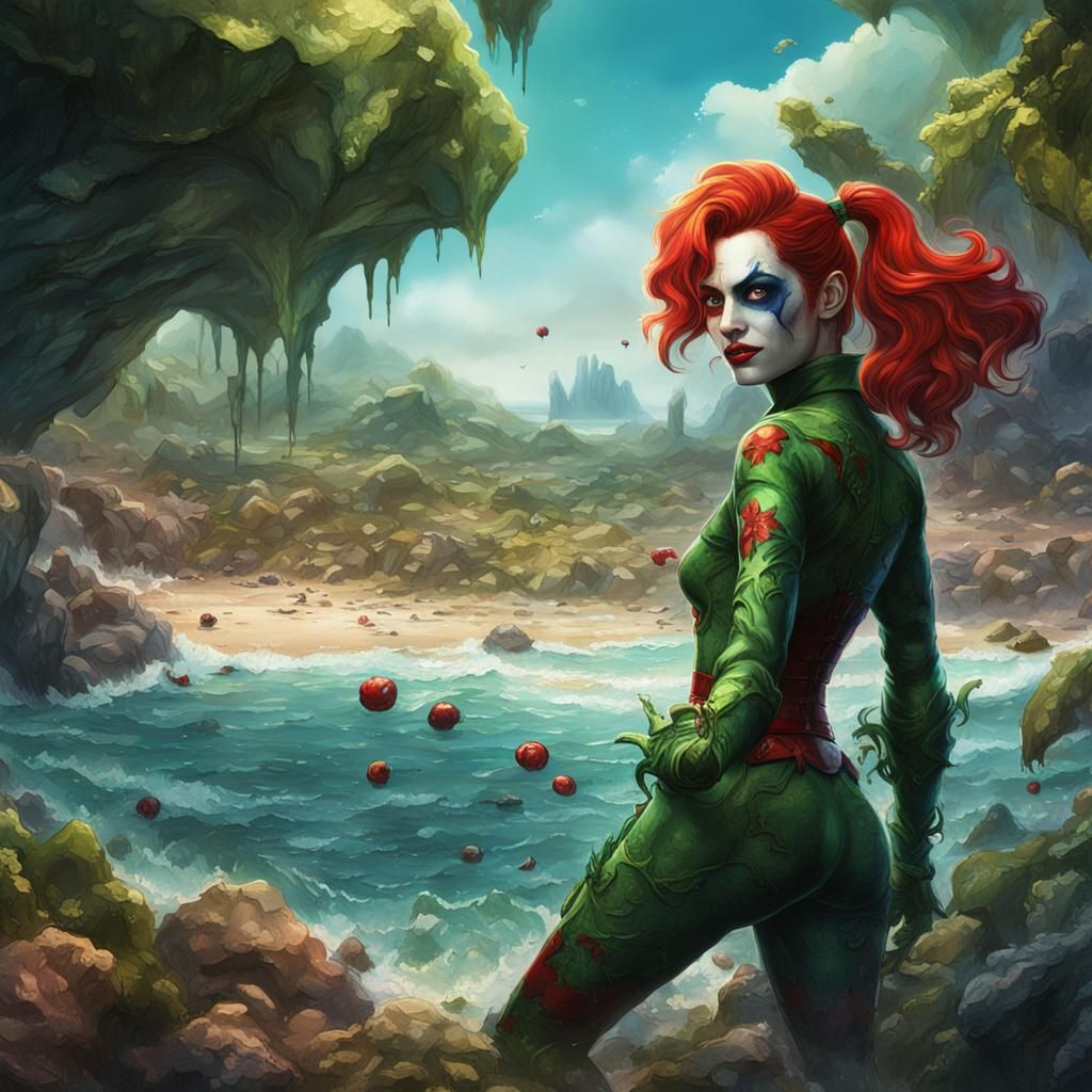 Poison Ivy and Harley Quinn at the Beach