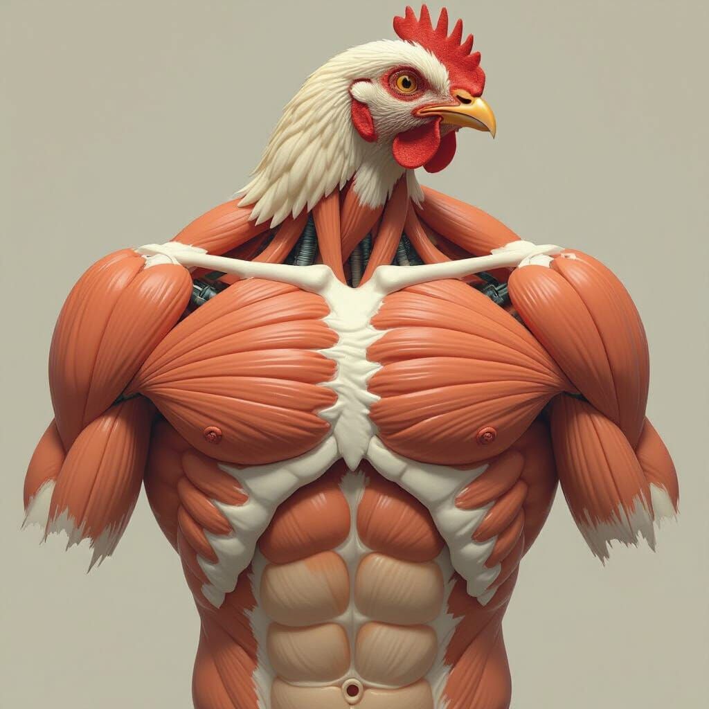 Chicken Anatomy Model with Human-Like Muscles