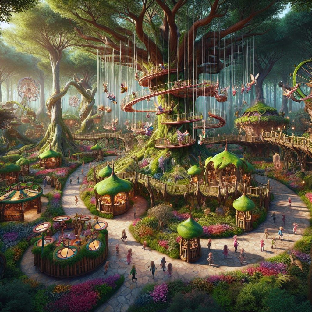 Whimsical Woodland Theme Park for Pixies