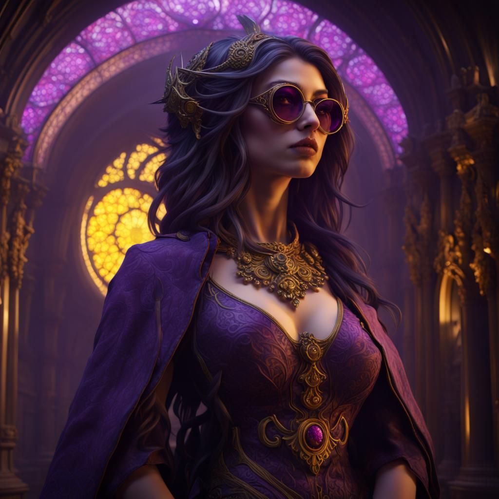 Gothic Nephilim with Glasses: Dark Fantasy Art