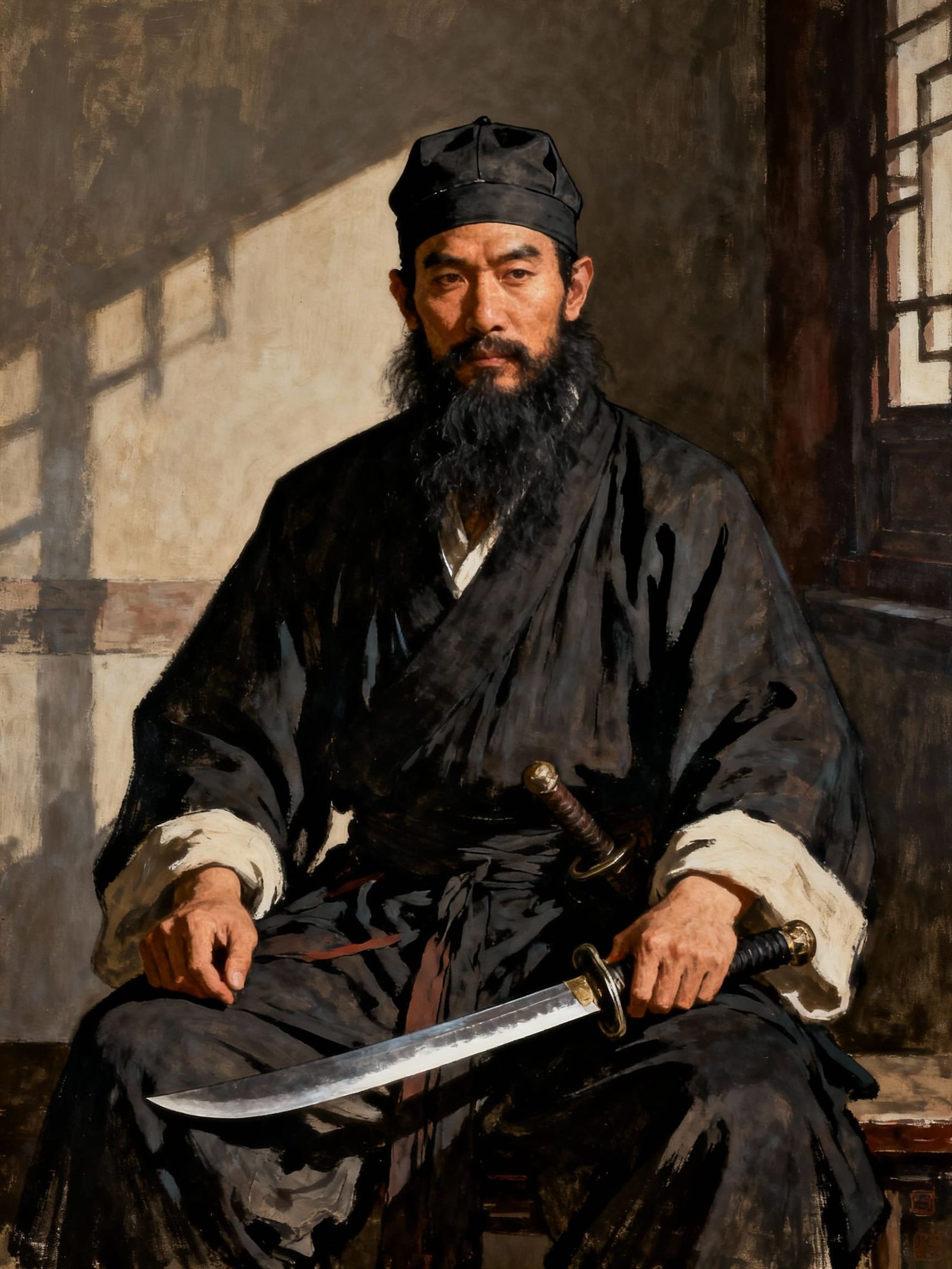 Blackbeard Portrait: Luminous Precision in Studio