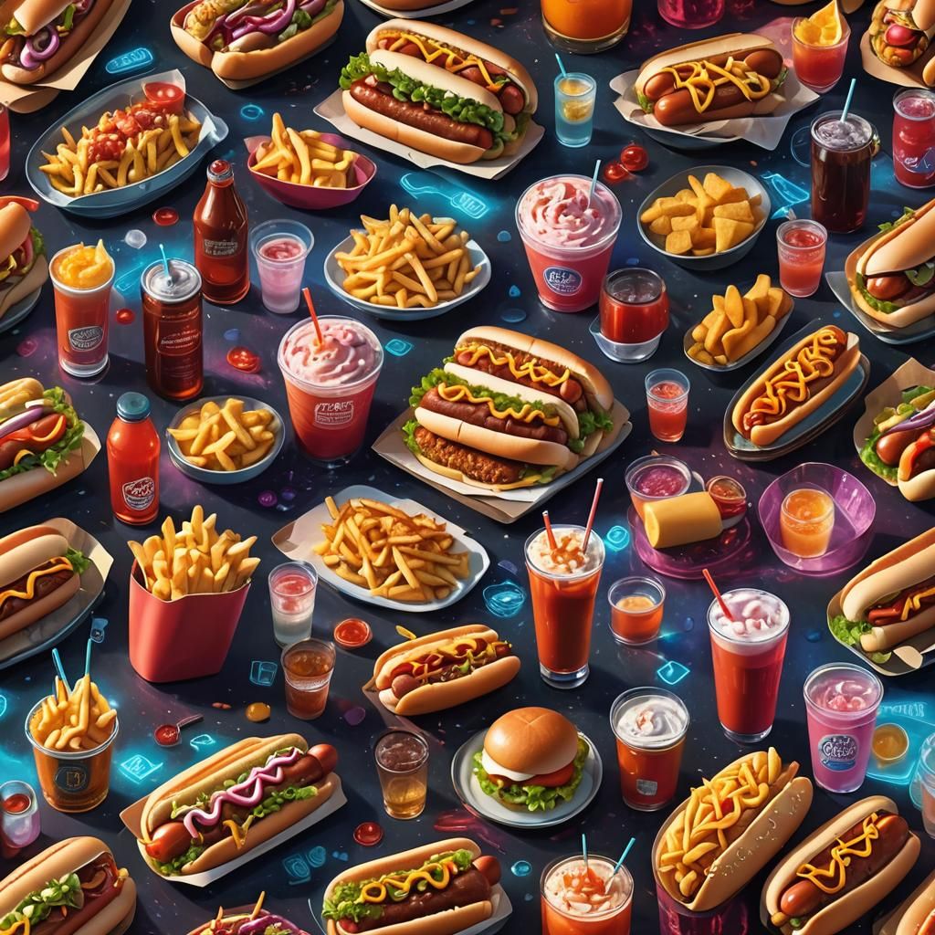 Hot Dog Vendor in Futuristic Gritty Style