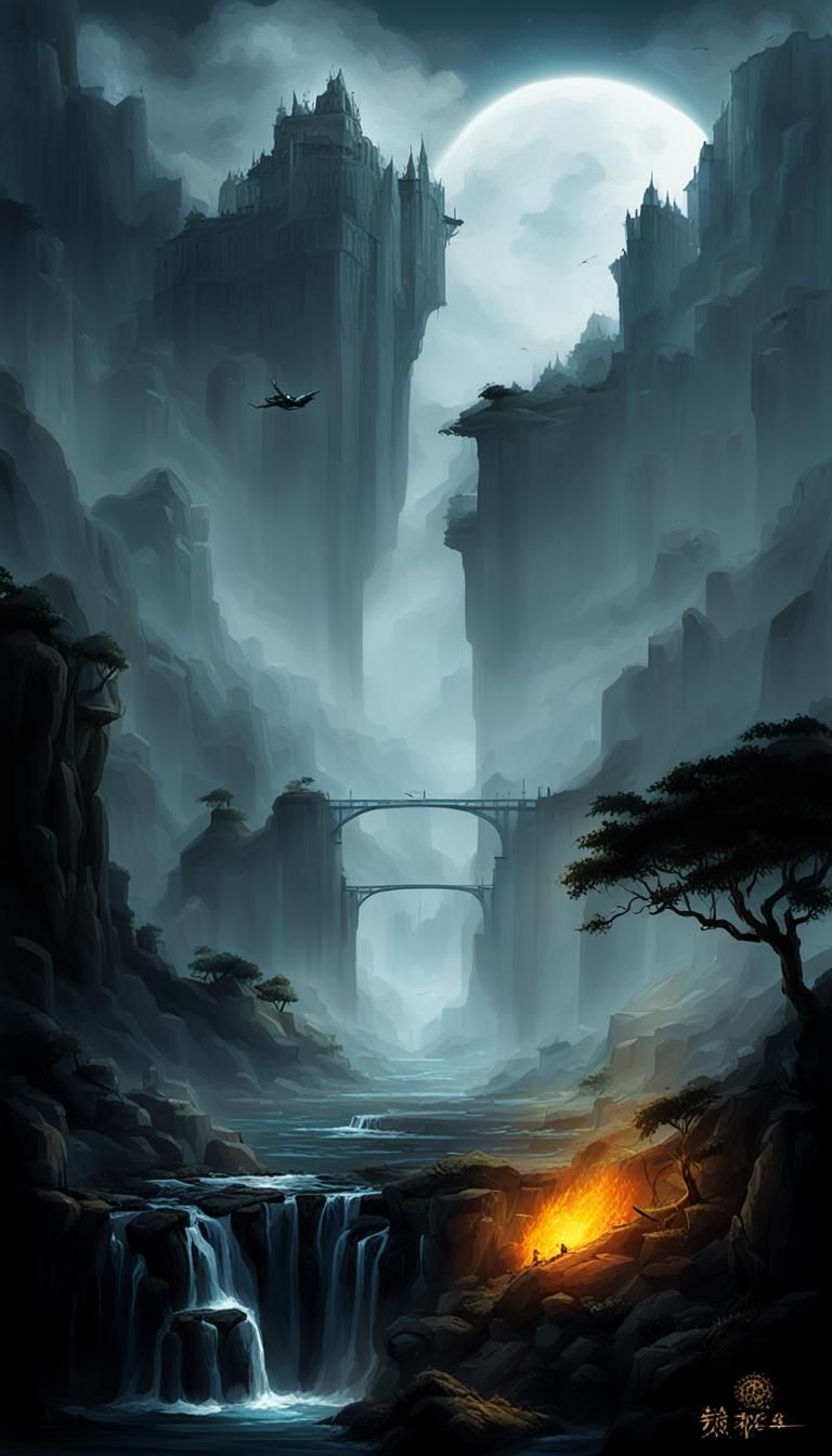 Abstract Digital Art with Characters and Symbols