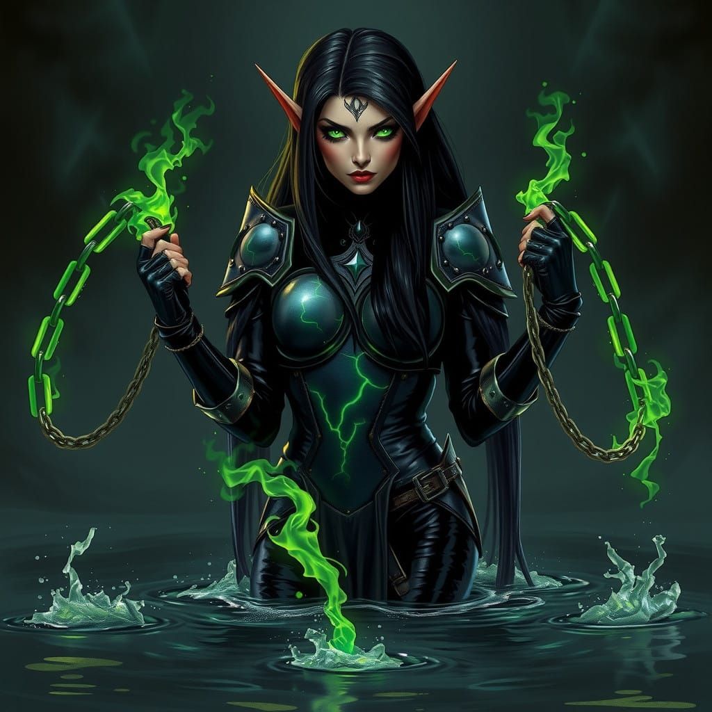 Dark Fantasy Elf Goddess of the Oceans