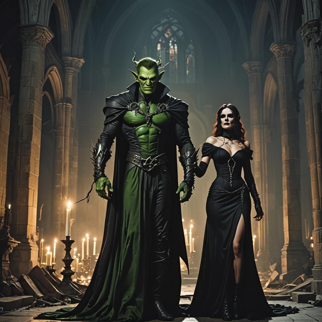 Green Goblin Dominates Vampire in Ruined Church