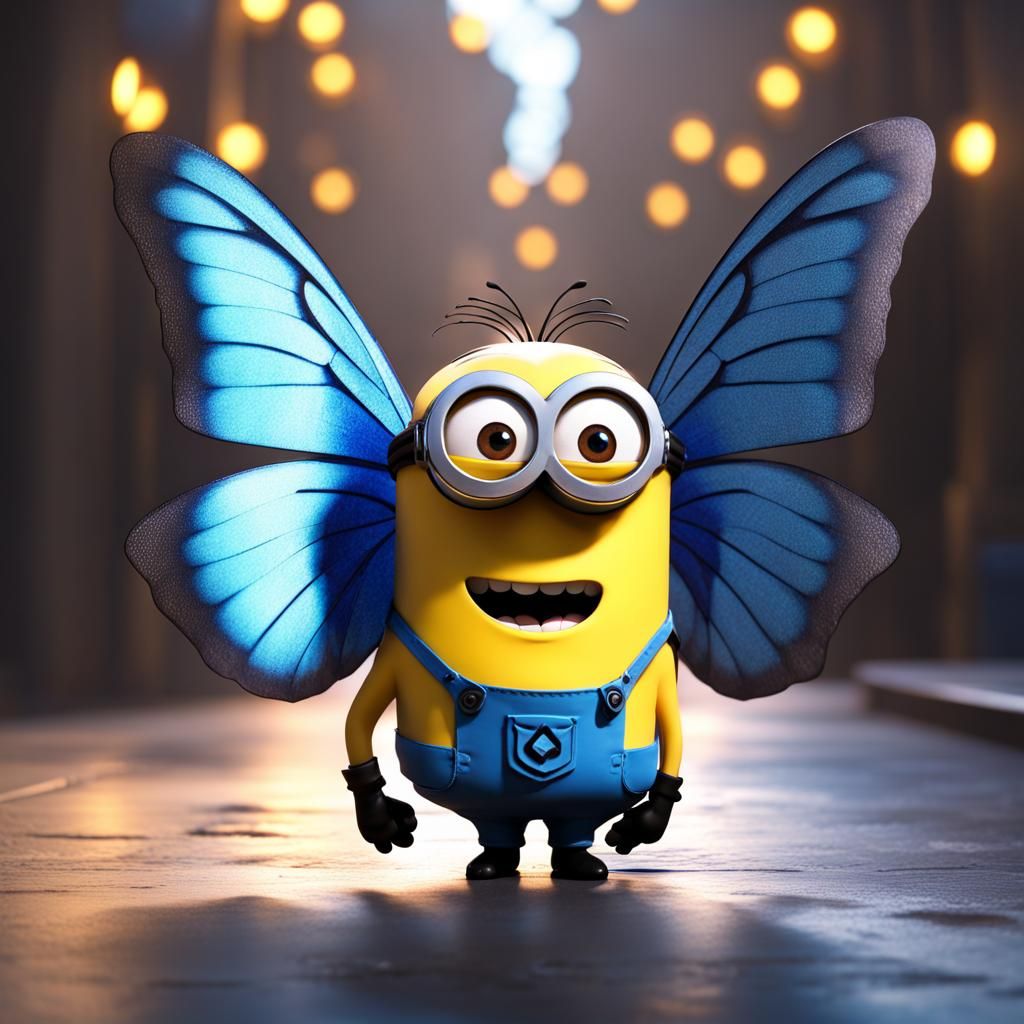 Minion with blue wings