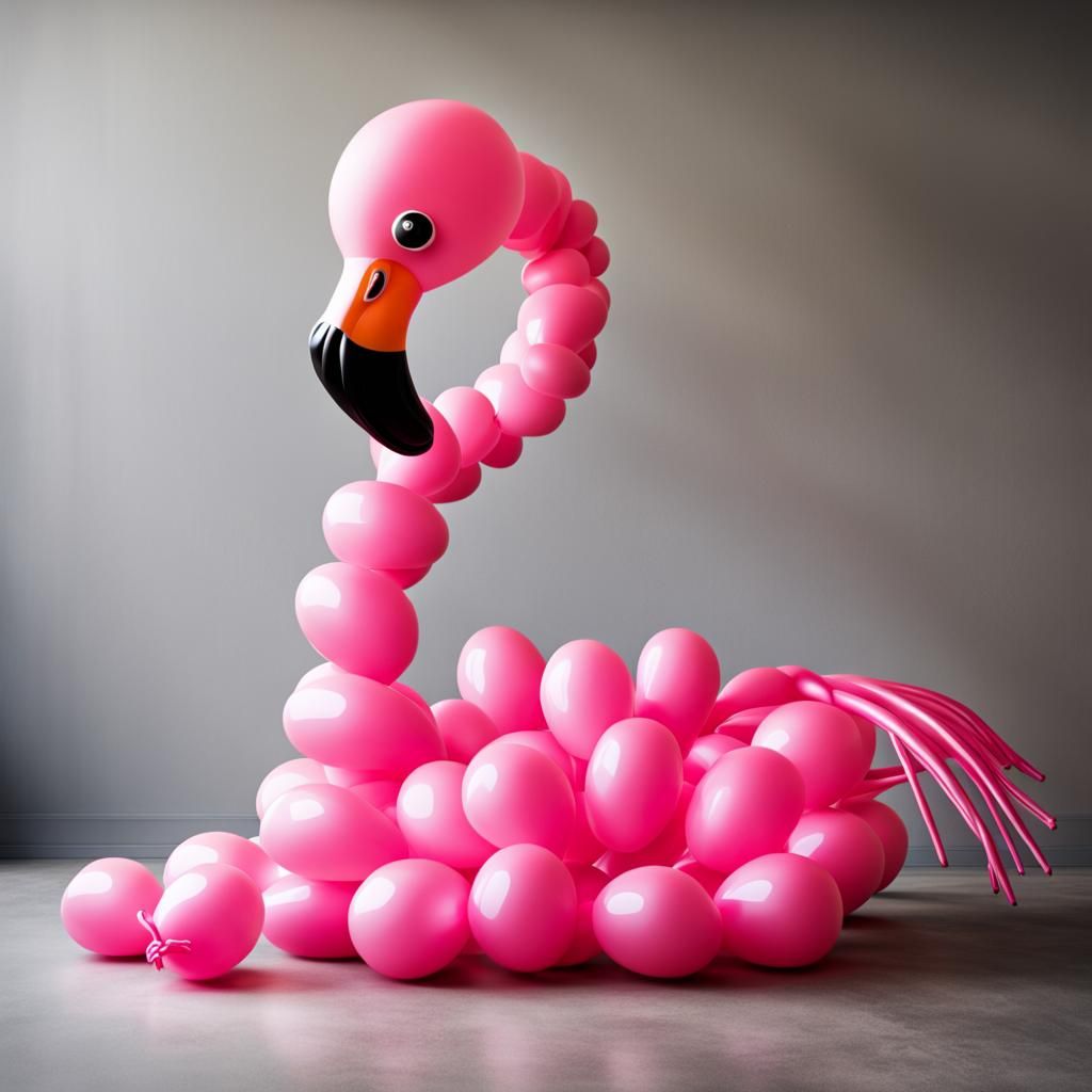 Pink Balloon Flamingo: Twisted Animal Art
