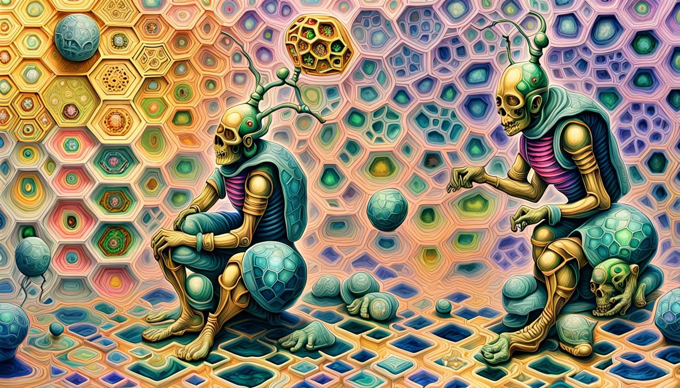 green jesters building ants out of platinium gold and diamon...