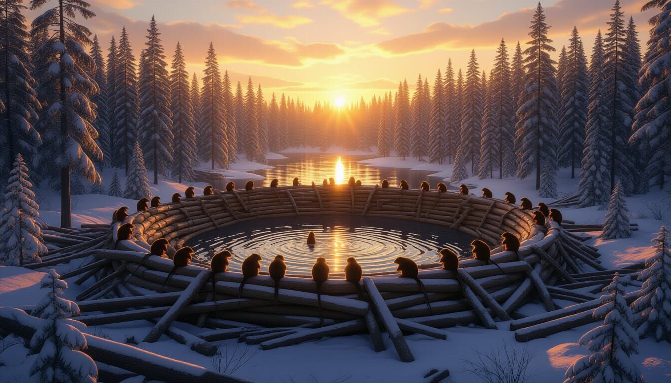 Supermassive Beaver Dam in Ancient Pine Forest