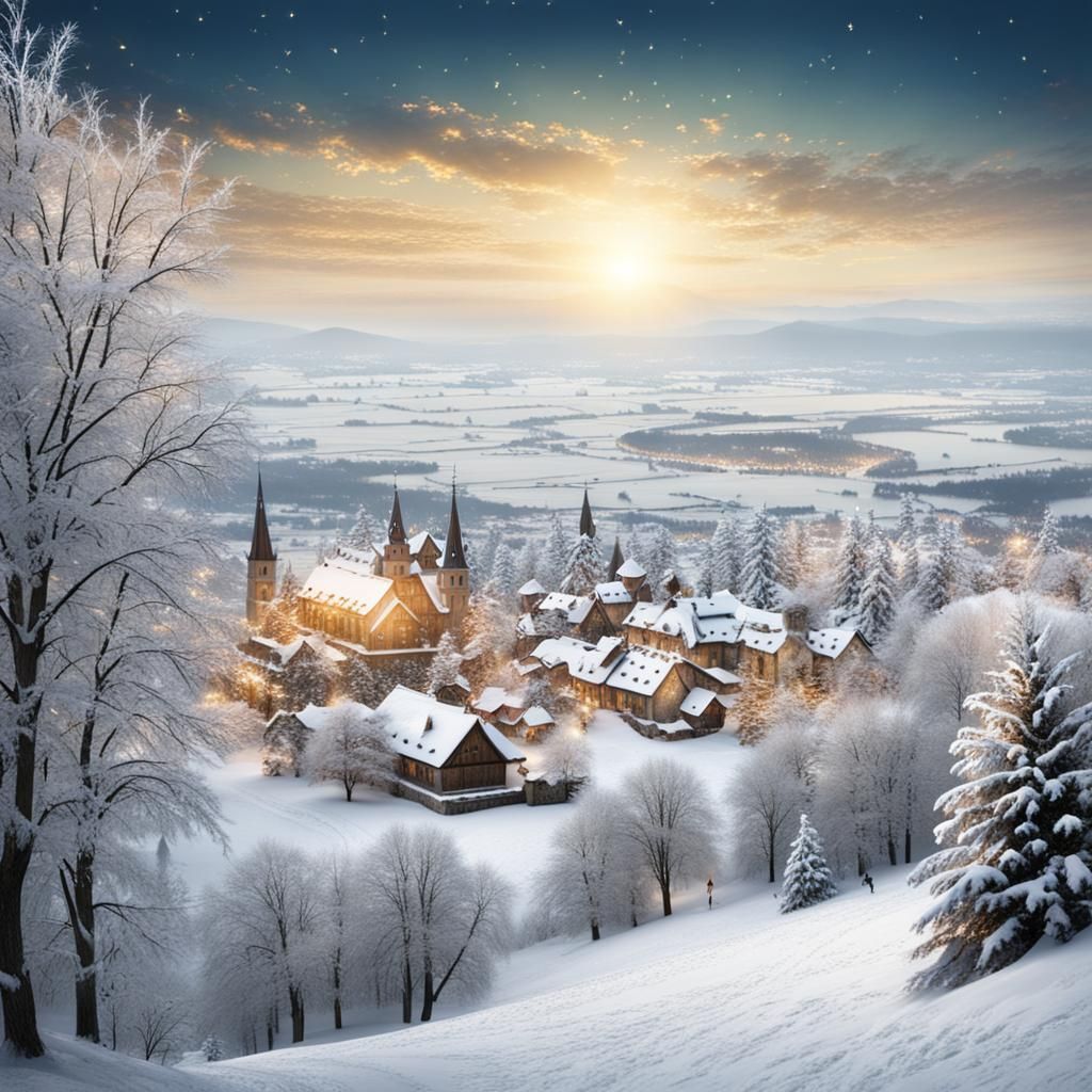 Festive Hungarian Landscape for Christmas Celebrations
