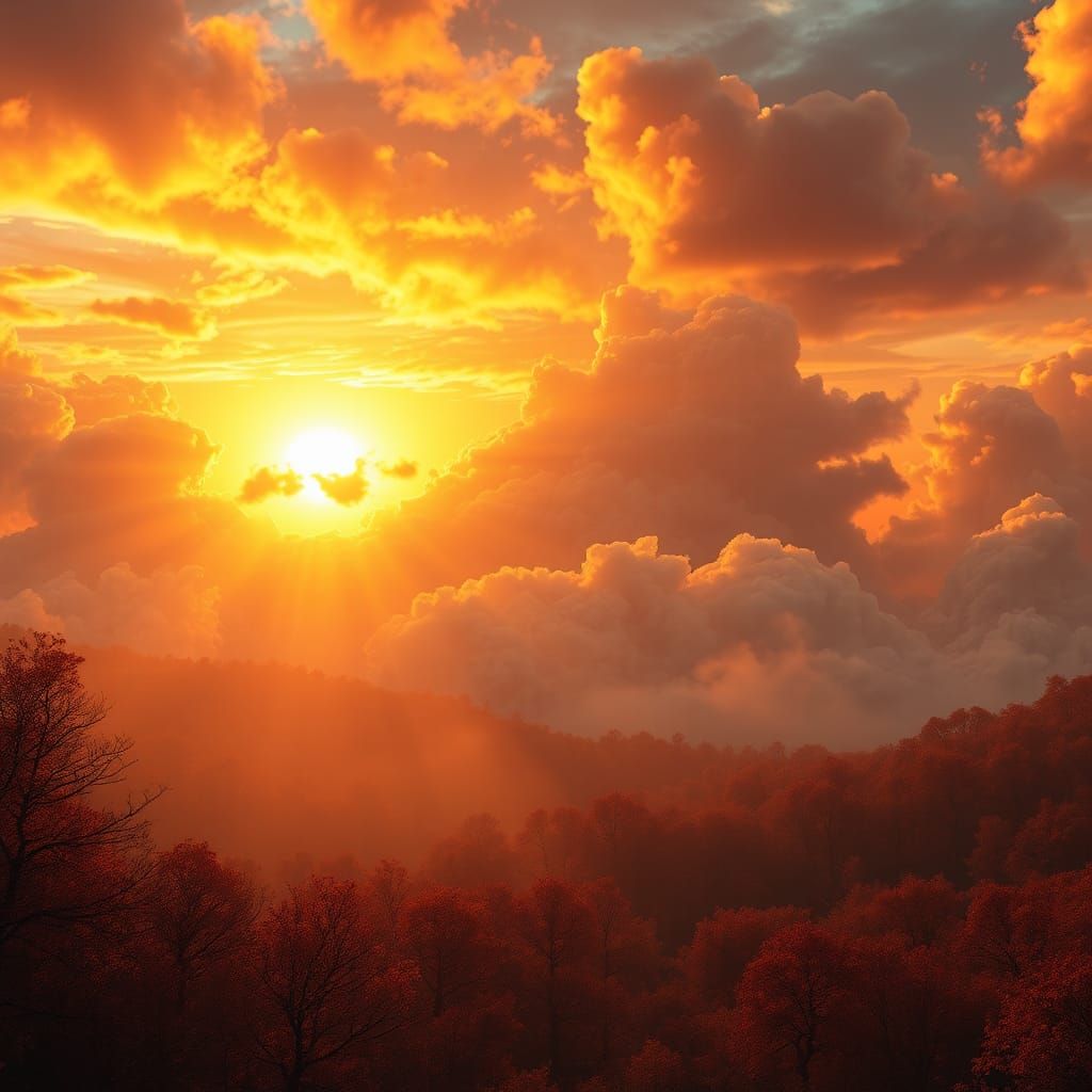 Enchanting November Sunrise in a Matte Painting Style