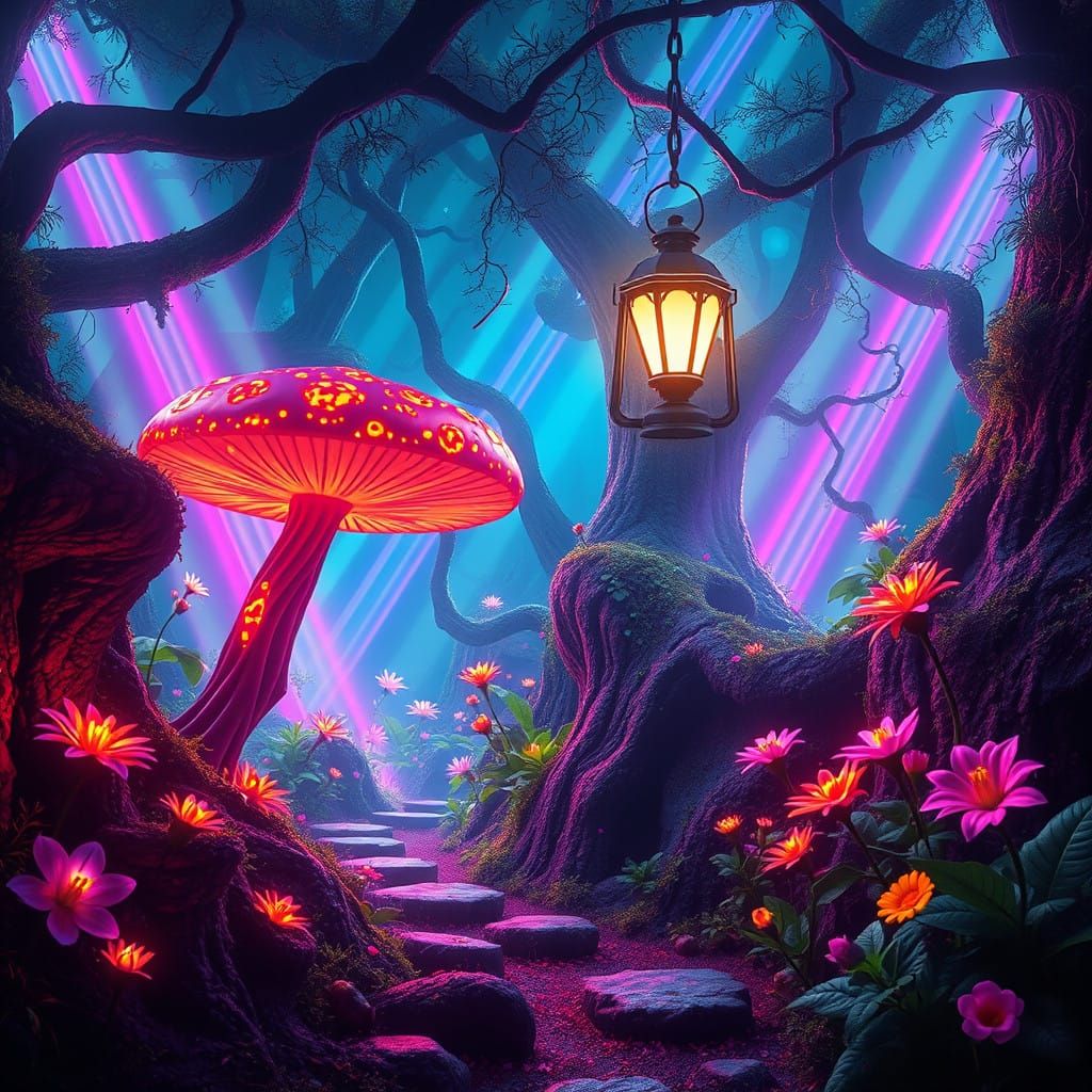 Neon Fairy Forest Dreamscape