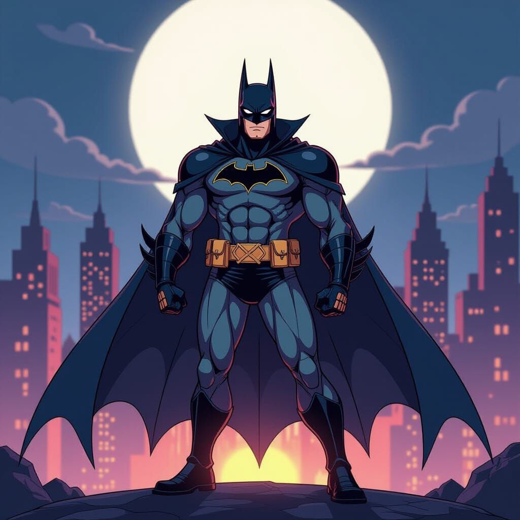 Batman in Kingdom Hearts Attire, Manga Style