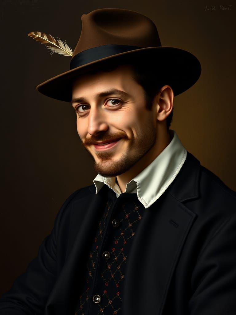 Dashing Young Man in a Modern Twist of the Laughing Cavalier...