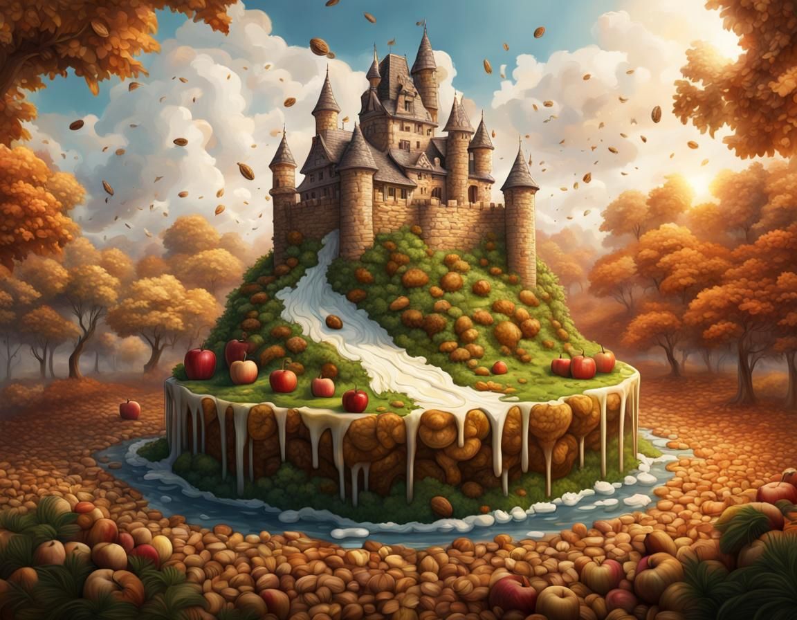 Walnut Crumble Apple Pie Castle