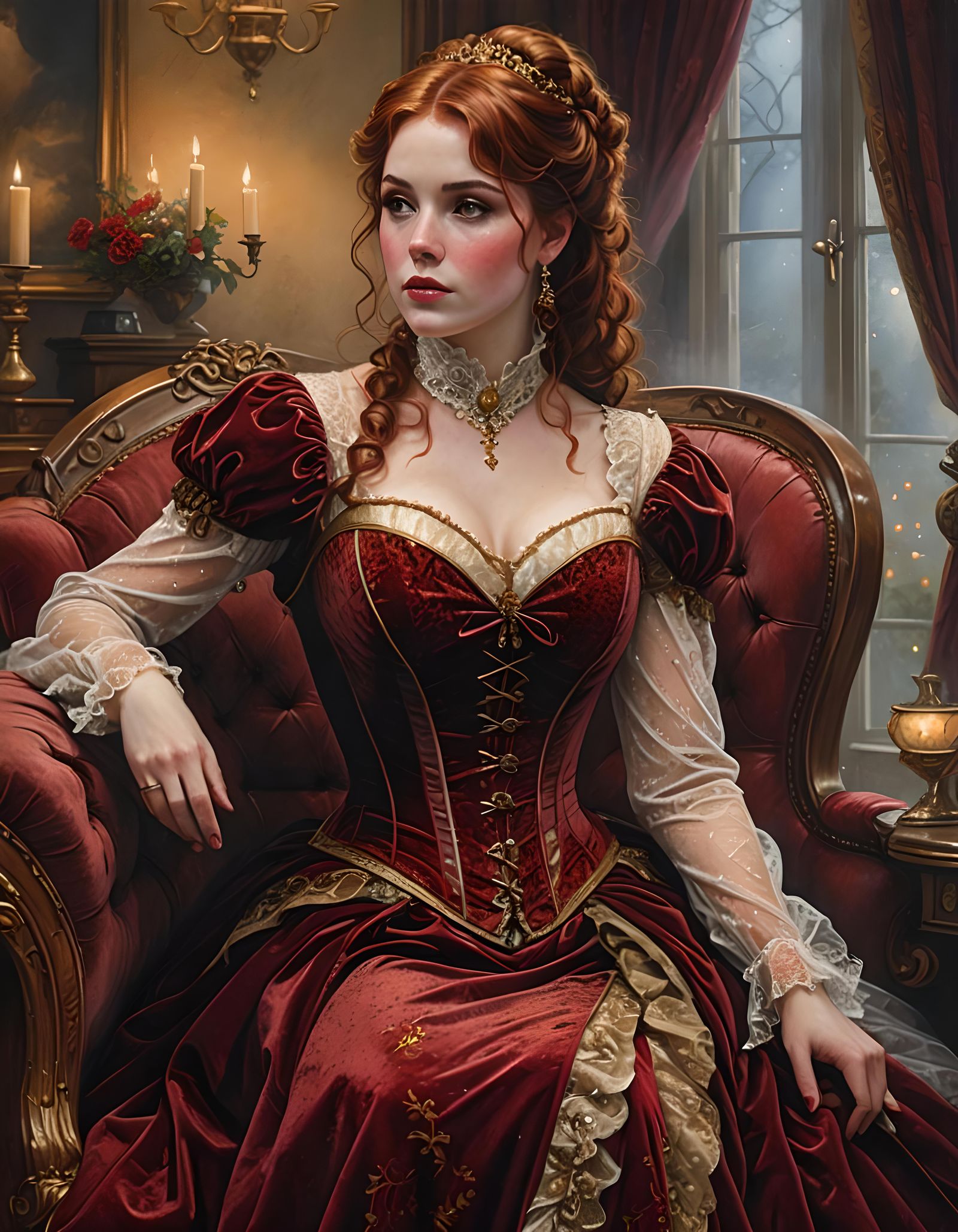 Victorian Woman Portrait in Ethereal Fantasy Style