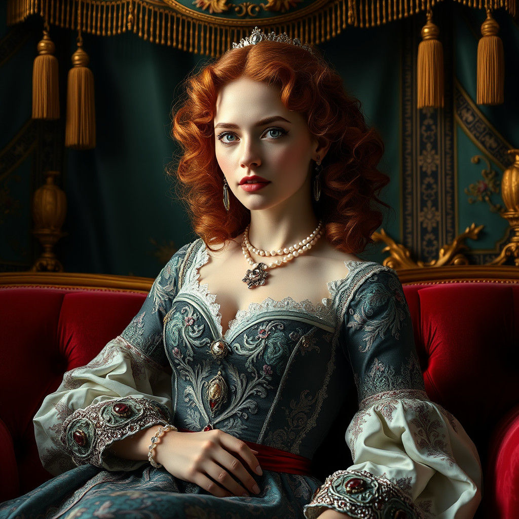 Regal Flemish Beauty in Opulent Art Deco Style