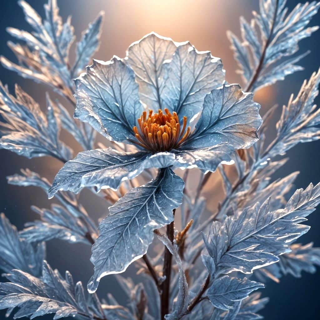 Frozen Floral Bloom in a Kaleidoscope of Colors