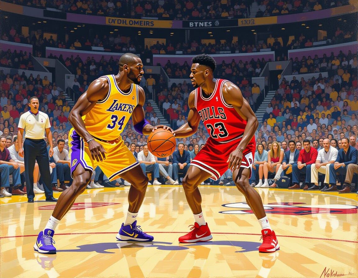 Lakers vs Bulls: Impressionist Basketball Game