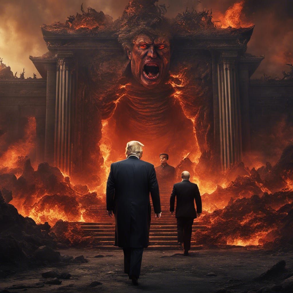Trump, Putin, and Kim Jong Un at Hell's Gate