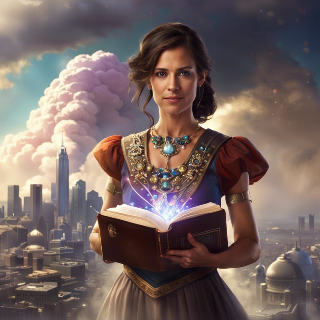 Brunette Woman with Bible in Cloud City