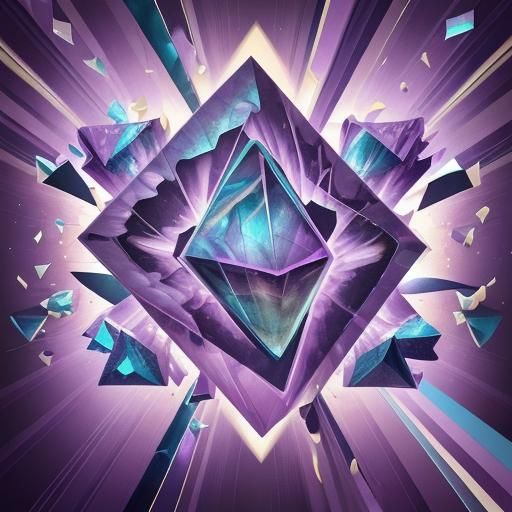 Abstract Crystal Painting in Geometric Fauvism Style