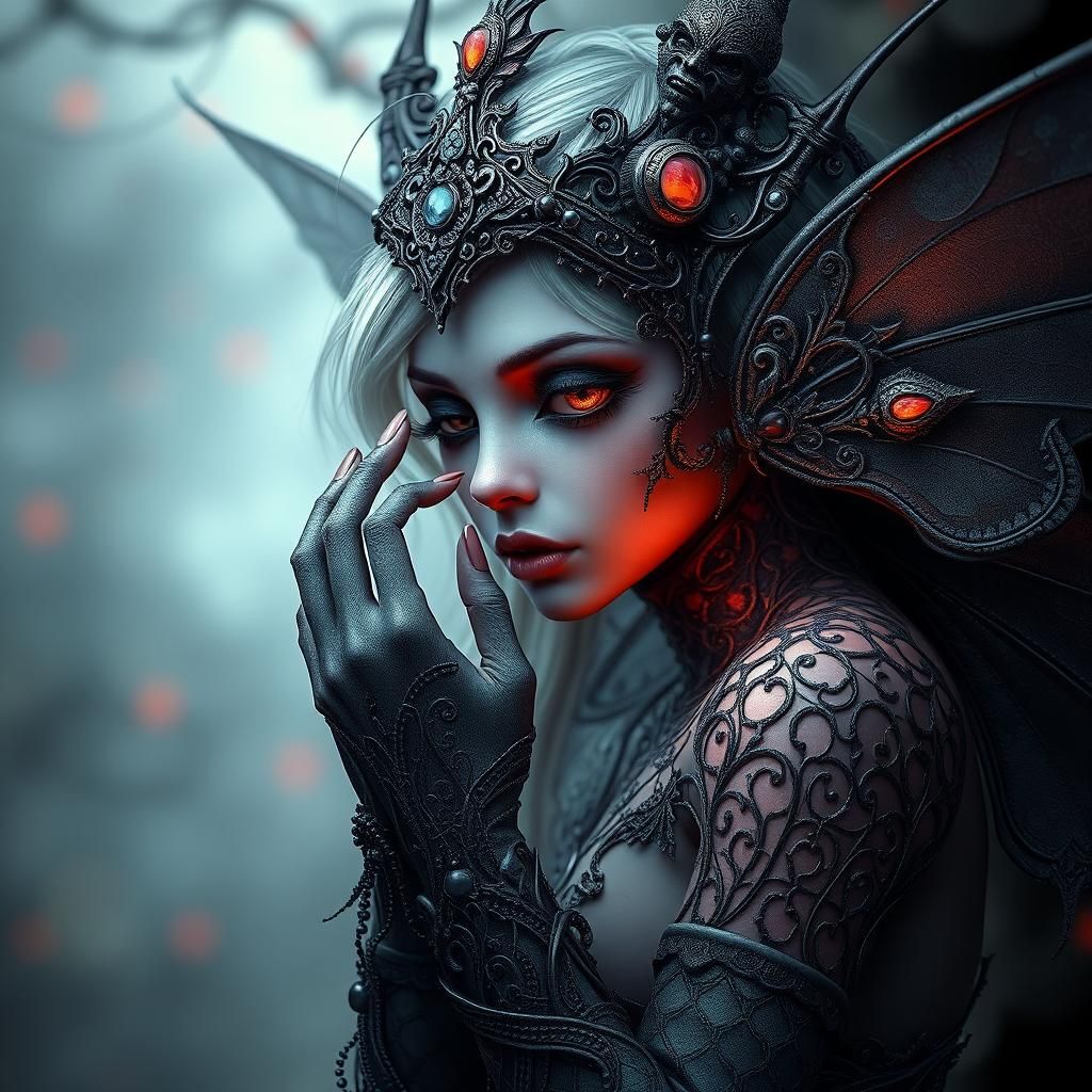Dystopian Elemental Pixie in Gothic Fantasy Art
