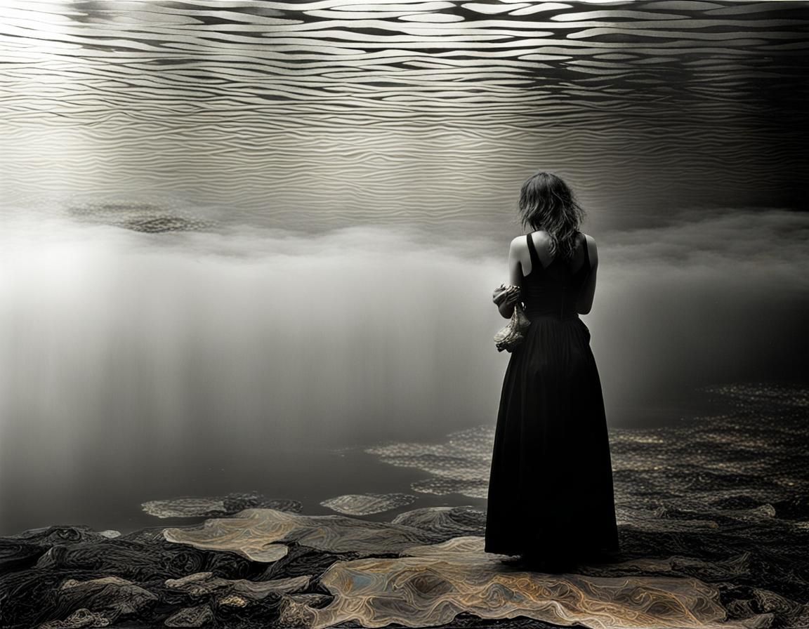 Surreal Synesthesia: Bioluminescent Girl in Encaustic