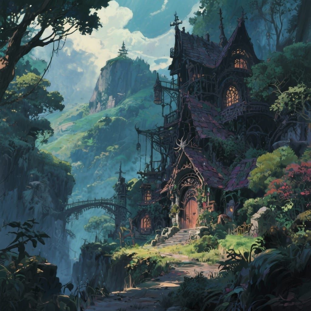 Grimdark Anime Concept Art in Makoto Shinkai Style