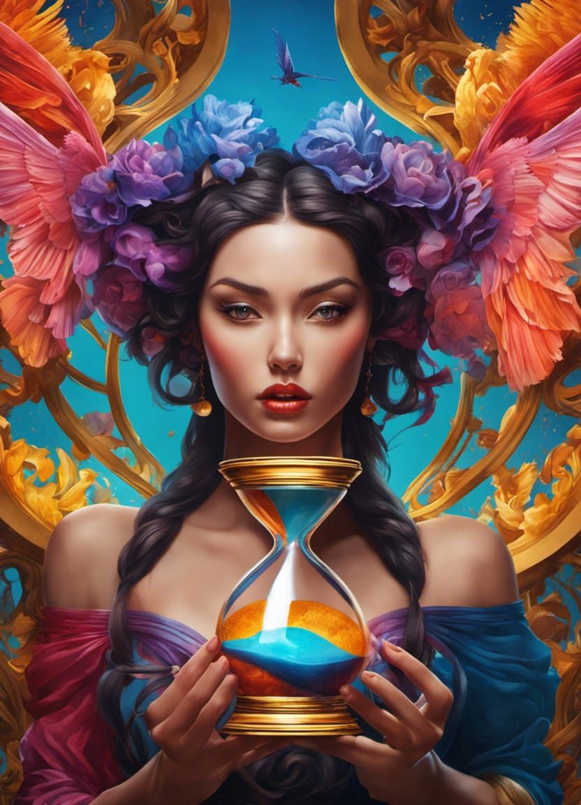 Hourglass Figure in Hyperrealistic Style