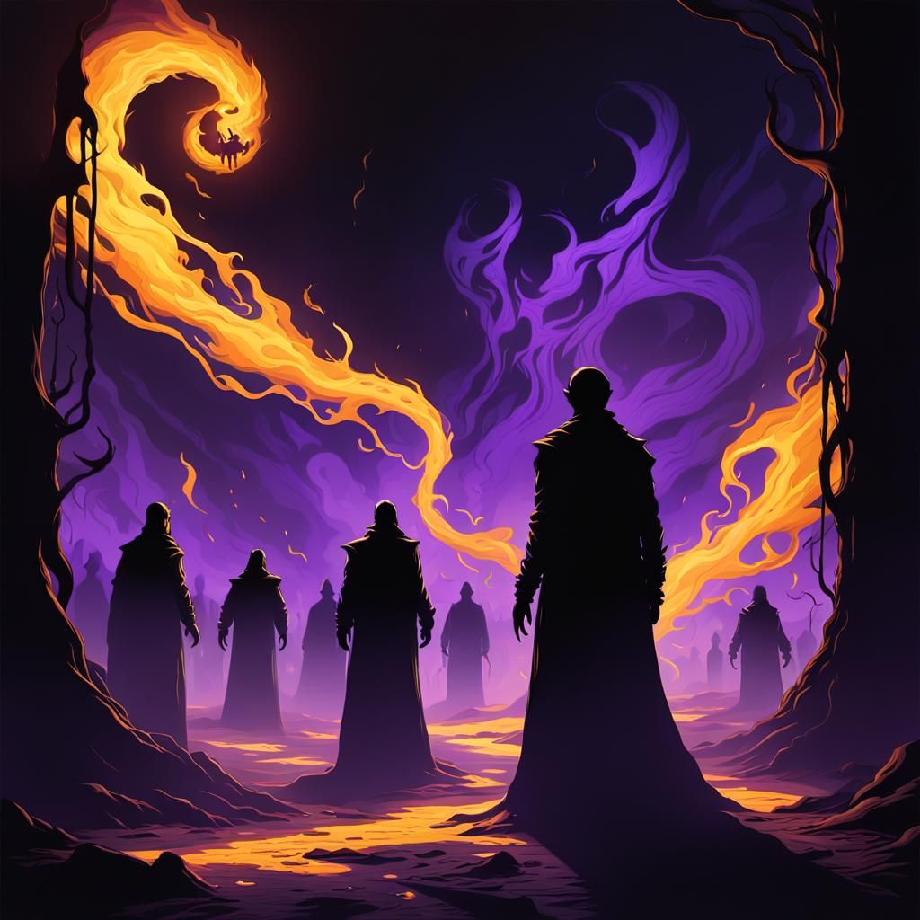 Soul in Hellish Void: Dark Fantasy Digital Art