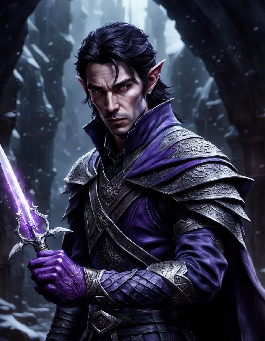 Elven Rogue with Energy Dagger in Digital Painting