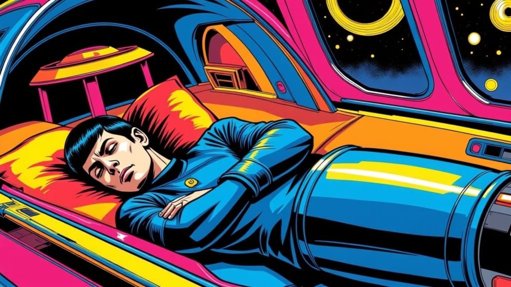 Spock Sleeping in Torpedo Casing, Pop-Art Sci-Fi