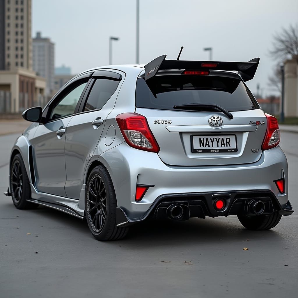Sleek Futuristic Toyota Etios Sedan with Wide Body Kit and C...